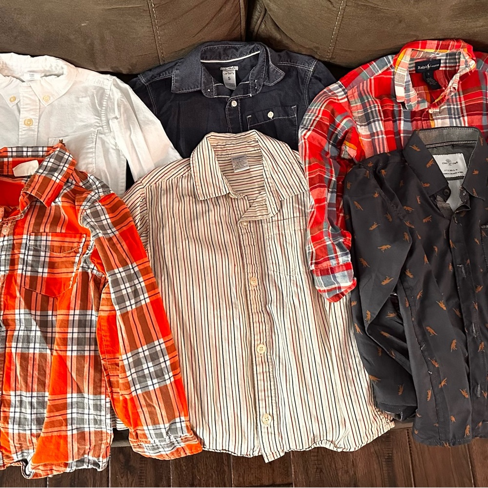 Boy’s 6-piece bundle Long-sleeve button up shirts